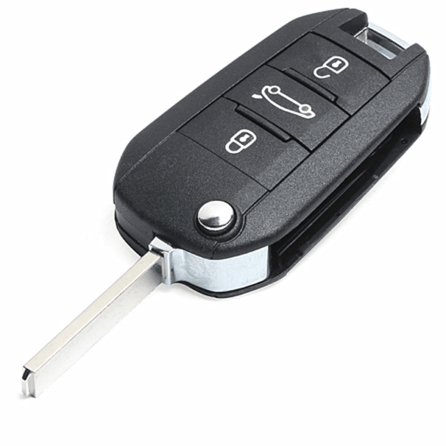 Peugeot Citroën Opel 3-Button Flip Remote Key 433MHz with 4A Chip and VA2 Blade