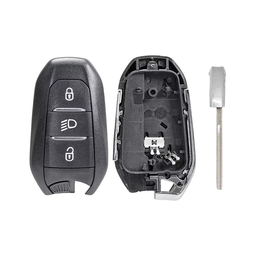 Peugeot / Citroën / Opel Smart Key Behuizing – 3-Knops – HU83/VA2 – Licht