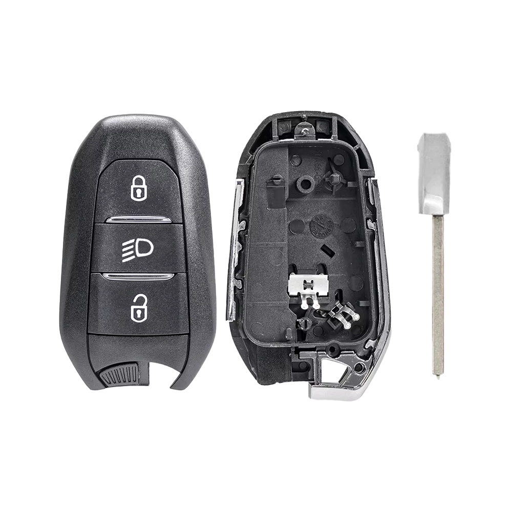 Peugeot / Citroën / Opel Smart Key Behuizing – 3-Knops – HU83/VA2 – Licht
