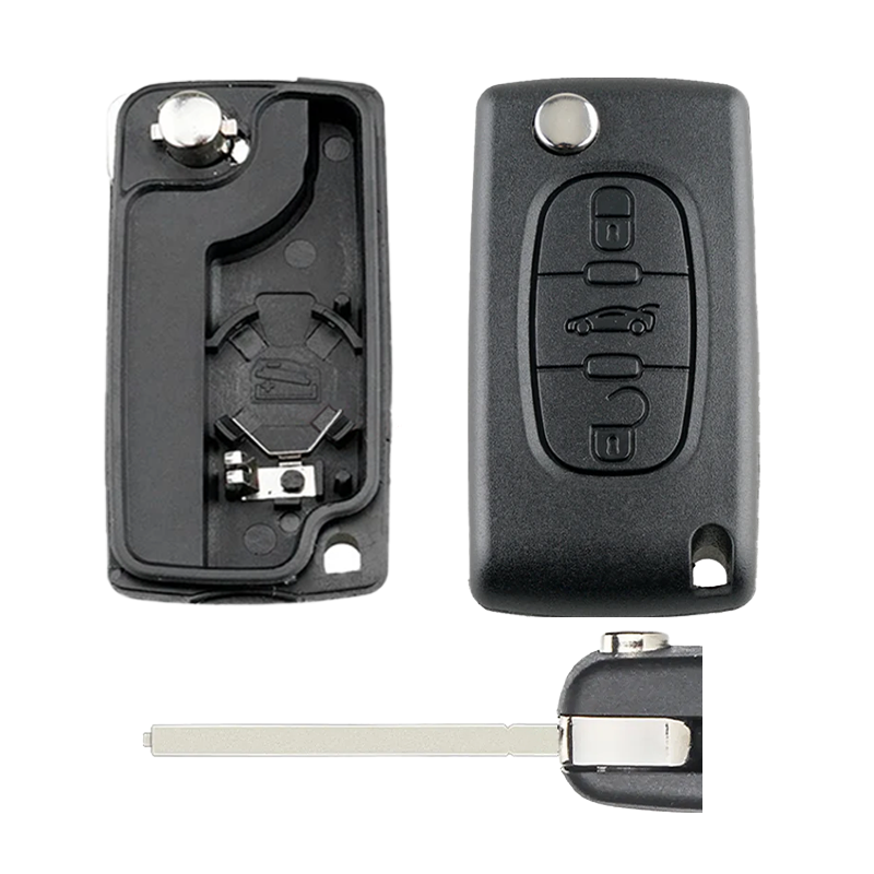 Citroën Klapsleutel Behuizing – 3 Knoppen Licht/Kofferbak – BOP 0536 – HU83/VA2