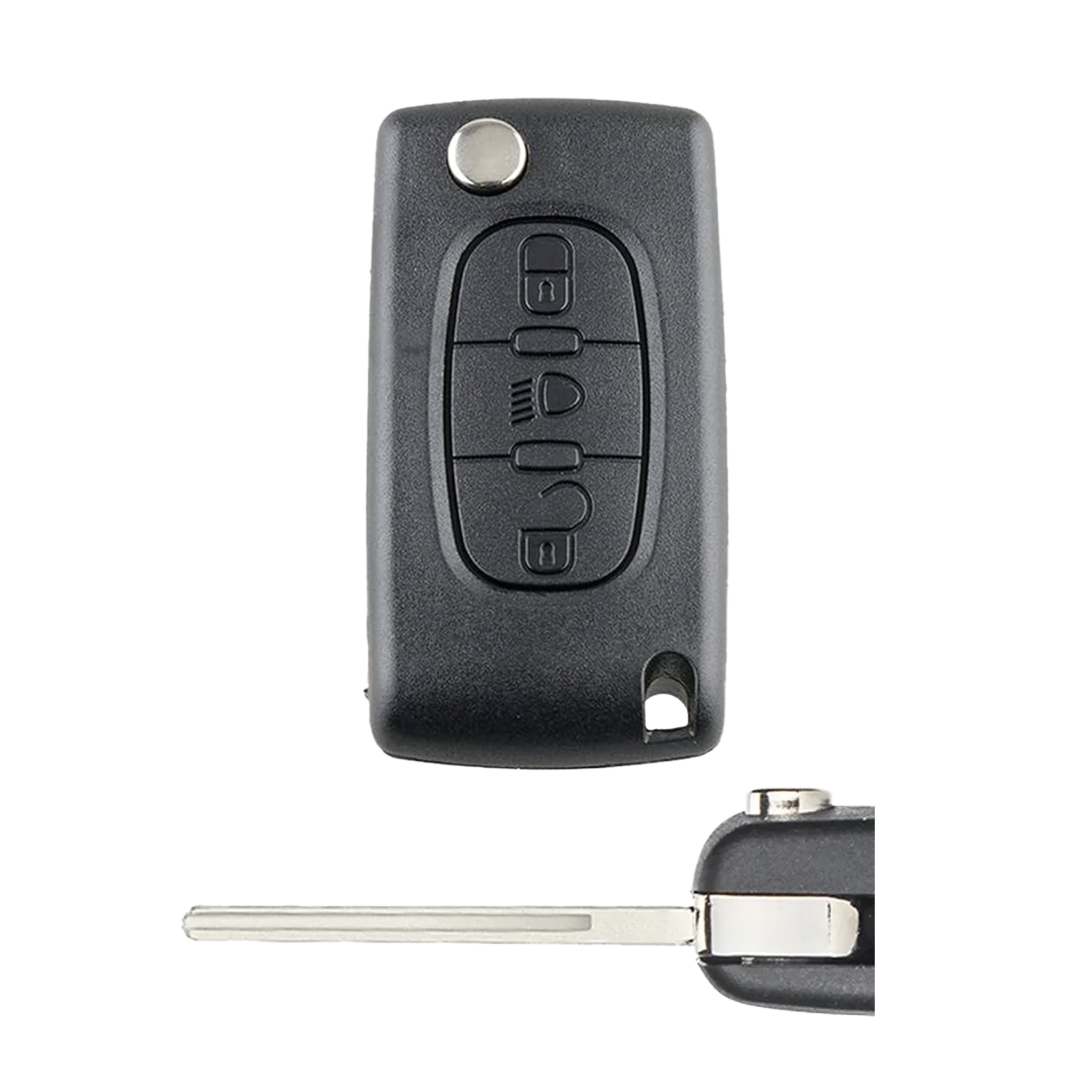 Peugeot 207 / 307 / 308 / 406 / 407 / 607 Klapsleutel 3 Knoppen – 433MHz ASK – PCF7941 (ID46) – HU83/VA2 – Zonder Batterijhouder (BOB 0523)
