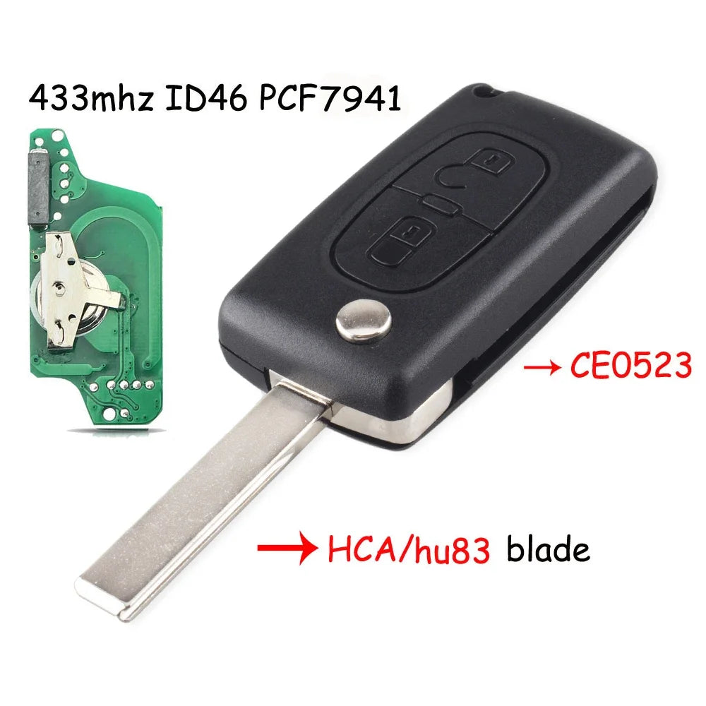 Peugeot Citroën Afstandsbediening Sleutel 433MHz - Remote Key voor 107 207 307 308 407 C4 C5 C6 C8 Xsara Picasso CE0536 - CarProTools.EU - shop for all car tools / workshop tools