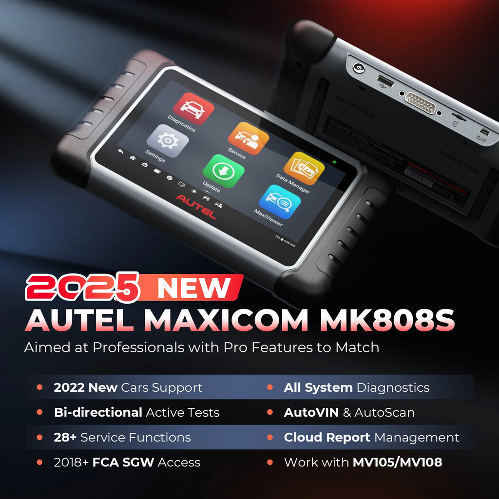 Autel MK808S Auto Diagnostisch Apparaat - Bidirectionele OBD2 Scanner met IMMO Sleutelcodering en 28+ Service Functies