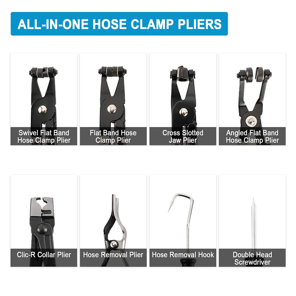 9-Delige Lange Slangklem Tang Set - Professionele Brandstof Olie Water Slang Klem Gereedschap voor Auto Reparatie