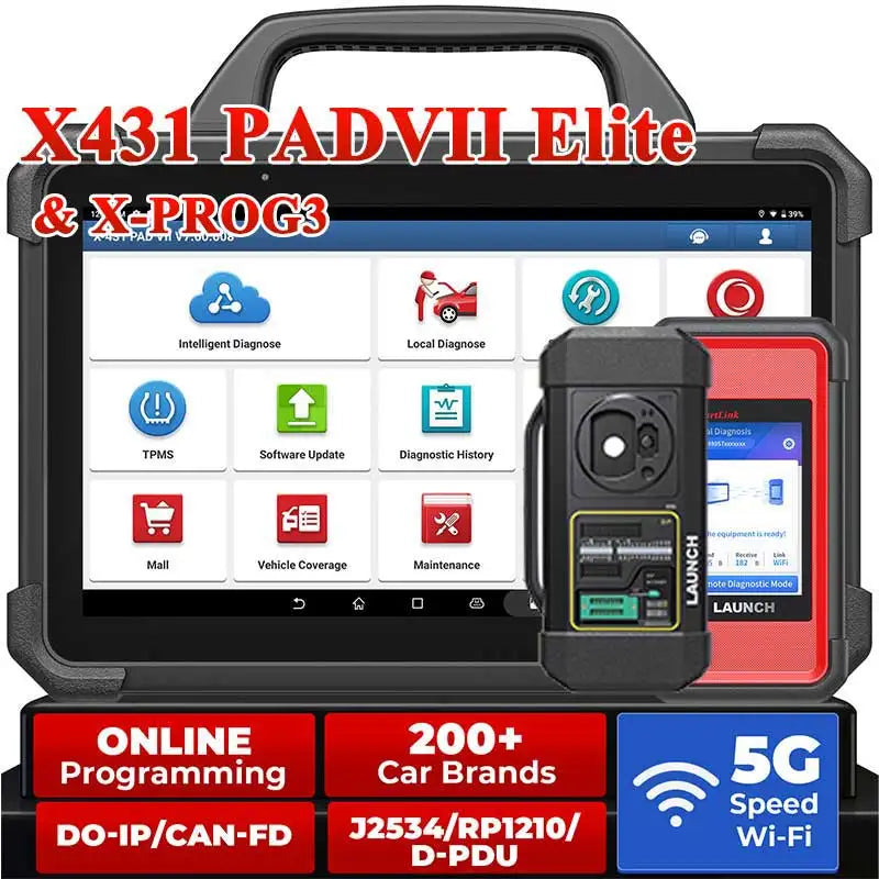 LAUNCH X431 PAD VII + X-PROG 3 Set - Complete Auto Diagnostic Tool met All Keys Lost Sleutelprogrammering en Startonderbreker - CarProTools.EU - shop for all car tools / workshop tools
