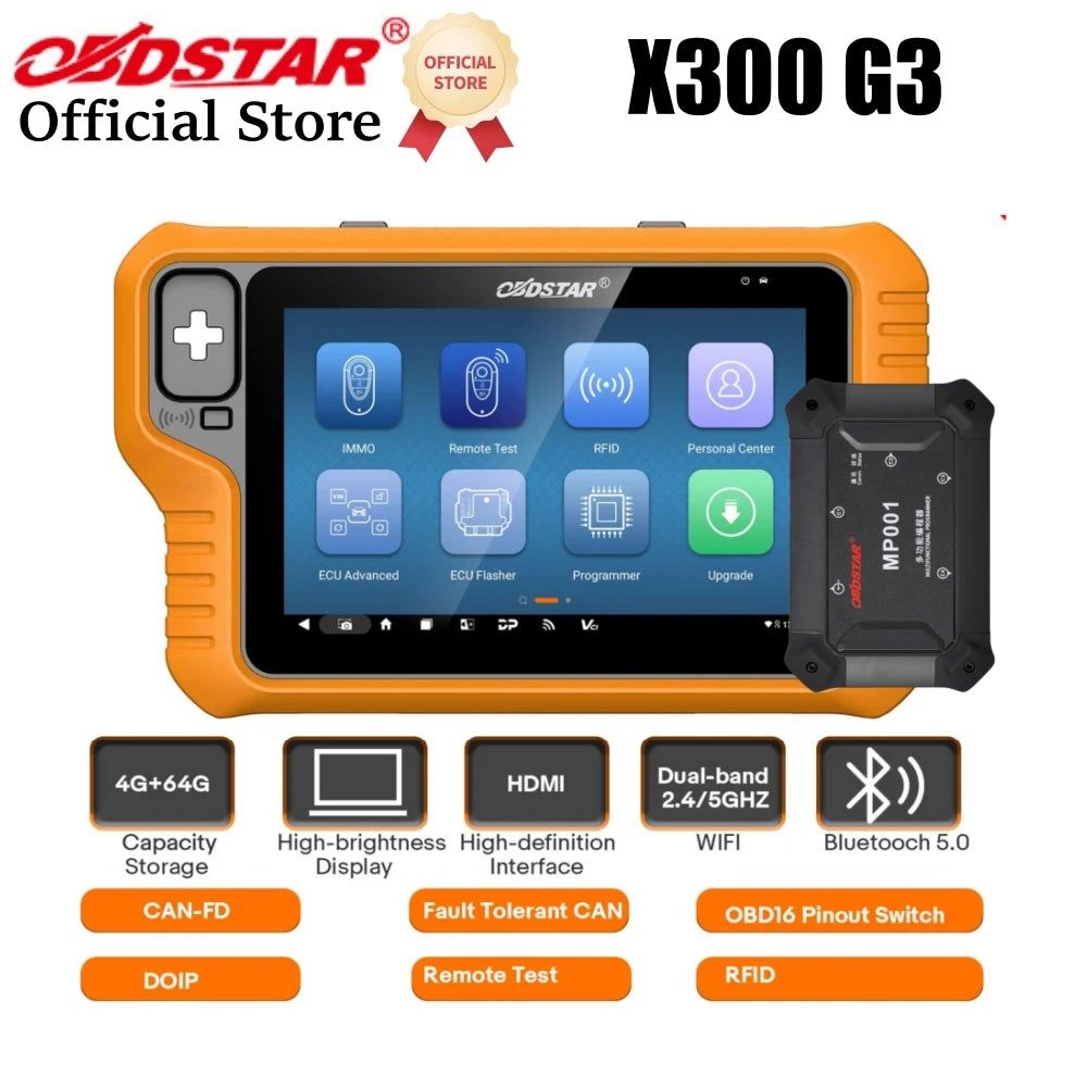 OBDSTAR X300 Classic G3 Key Programmer for Car/ HD/ E-Car/ Motorcycles/ Jet Ski with Key Sim and Motorcycle Kits 2 Years Update