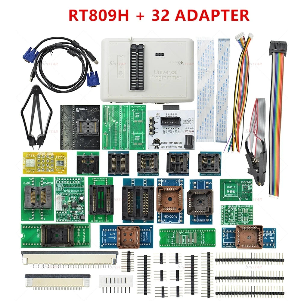 RT809H EMMC-NAND Flash Programmeur - Universele Chip Programmer met Adapters en EDID Kabel voor TV Laptop Reparatie