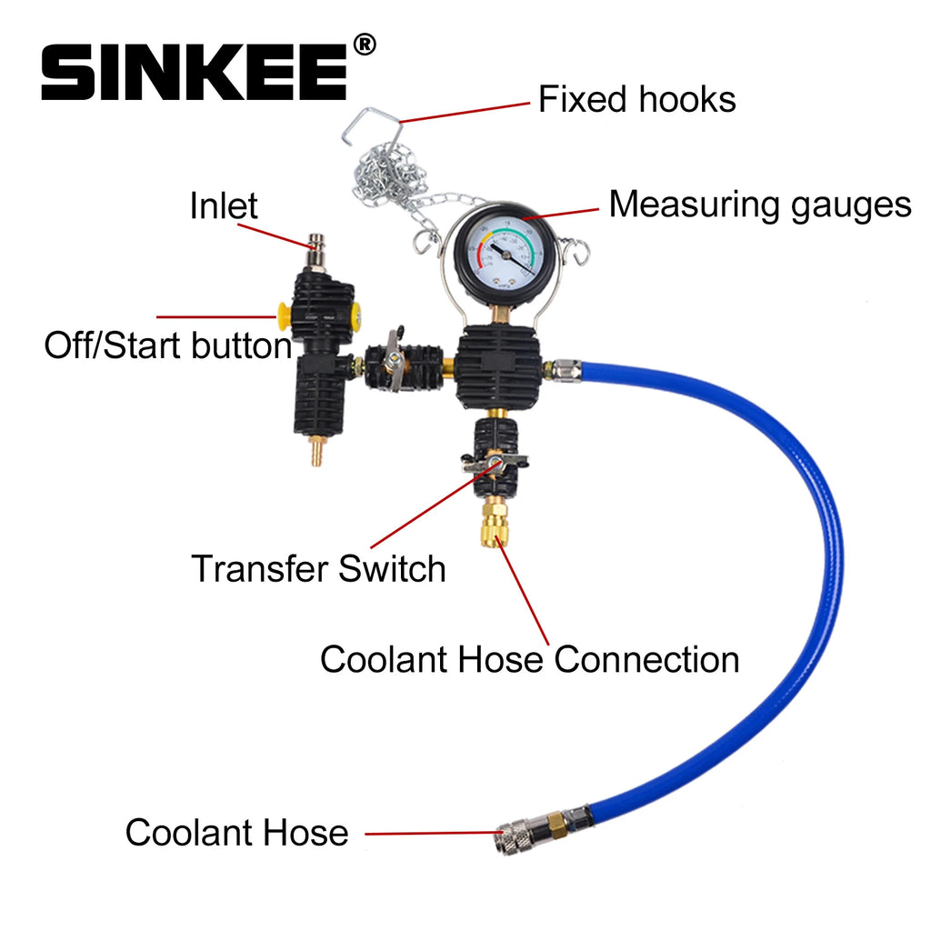 28-Delige Radiator Druktester Set 3.5 Bar - Universeel Koelsysteem Test Kit voor BMW VW Ford GM
