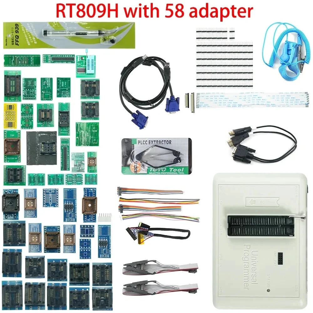 RT809H EMMC-NAND Flash Programmeur - Universele Chip Programmer met Adapters en EDID Kabel voor TV Laptop Reparatie