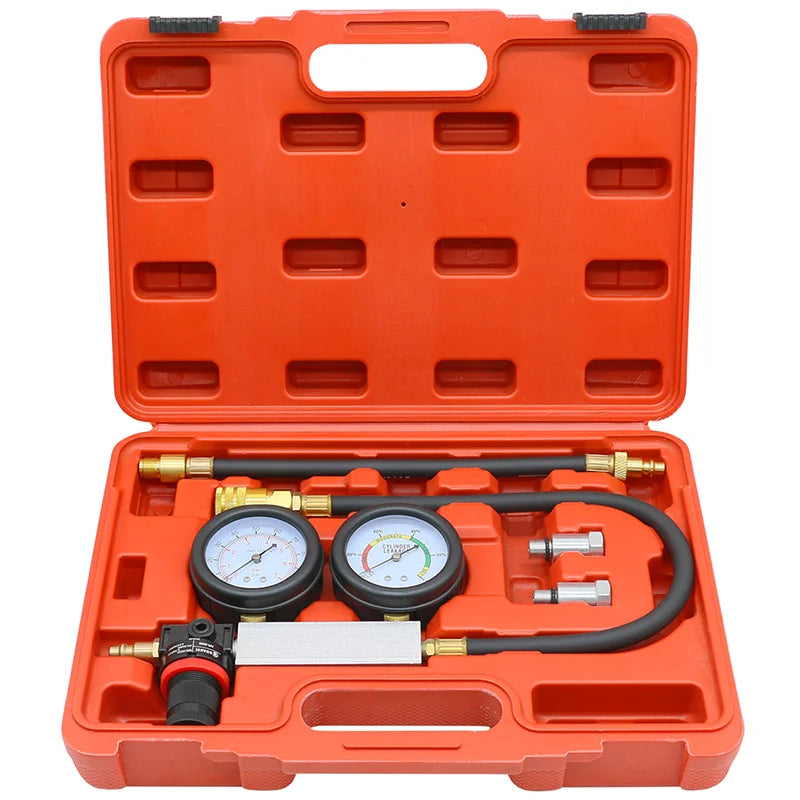 TU-21 Cilinder Lekkage Tester - Professionele Compressie Lekkage Detector Dubbele Gauge voor Benzinemotor Diagnose