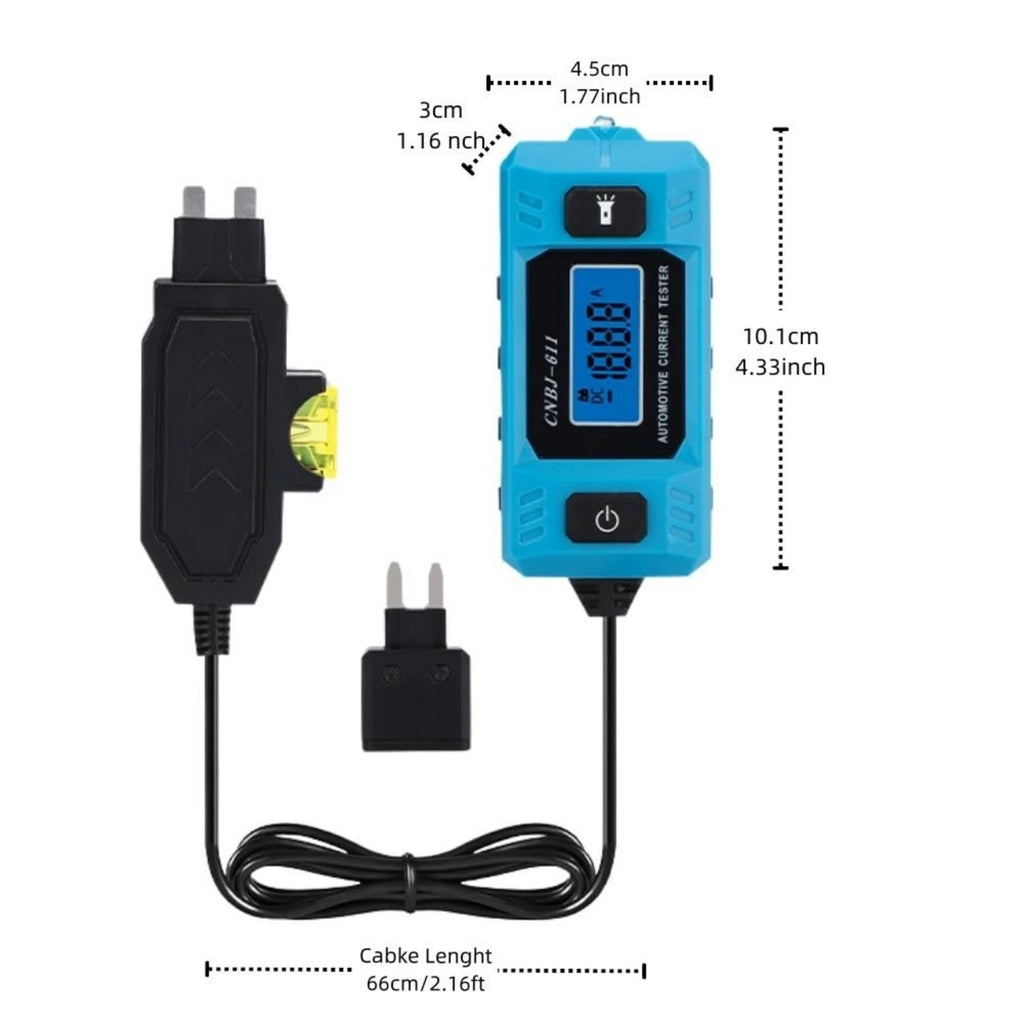 12V Auto Stroom Tester 0.01-19.99A - Professionele Circuit Ampèremeter met Zekering Diagnostic Functie