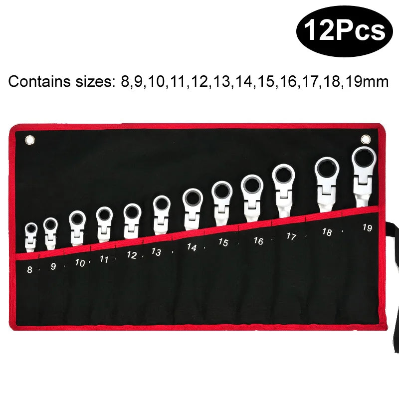 Ratel Combinatie Sleutelset - Dual-Purpose Omkeerbare Ratelsleutels Auto Handgereedschap Complete Set - CarProTools.EU - shop for all car tools / workshop tools