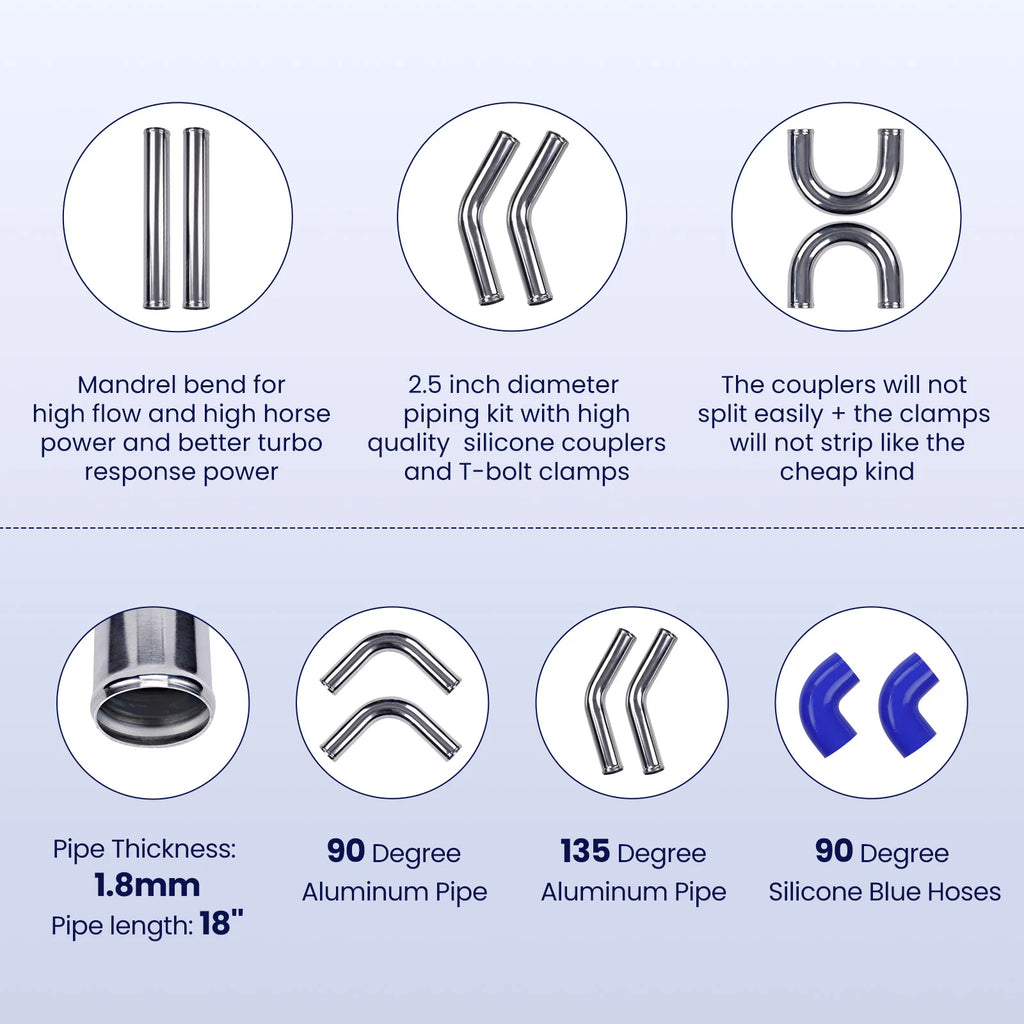 Intercooler Pijp LEGERING UNIVERSELE TURBO HARDE PIJP 3" Dikte - CarProTools.EU - shop for all car tools / workshop tools