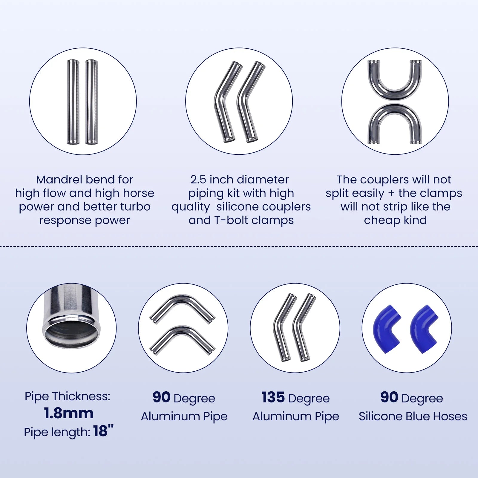 Intercooler Pijp LEGERING UNIVERSELE TURBO HARDE PIJP 3" Dikte - CarProTools.EU - shop for all car tools / workshop tools