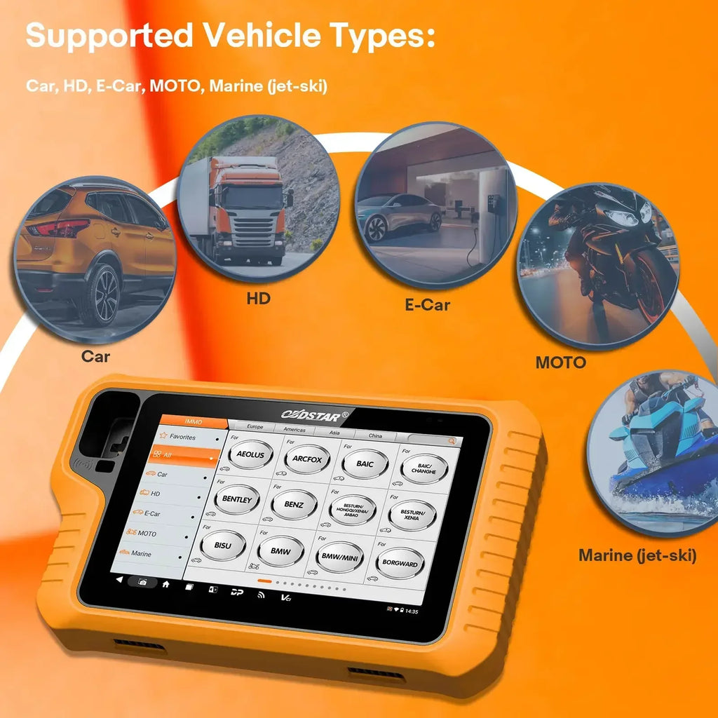 OBDSTAR X300 Classic G3 Key Programmer for Car/ HD/ E-Car/ Motorcycles/ Jet Ski with Key Sim and Motorcycle Kits 2 Years