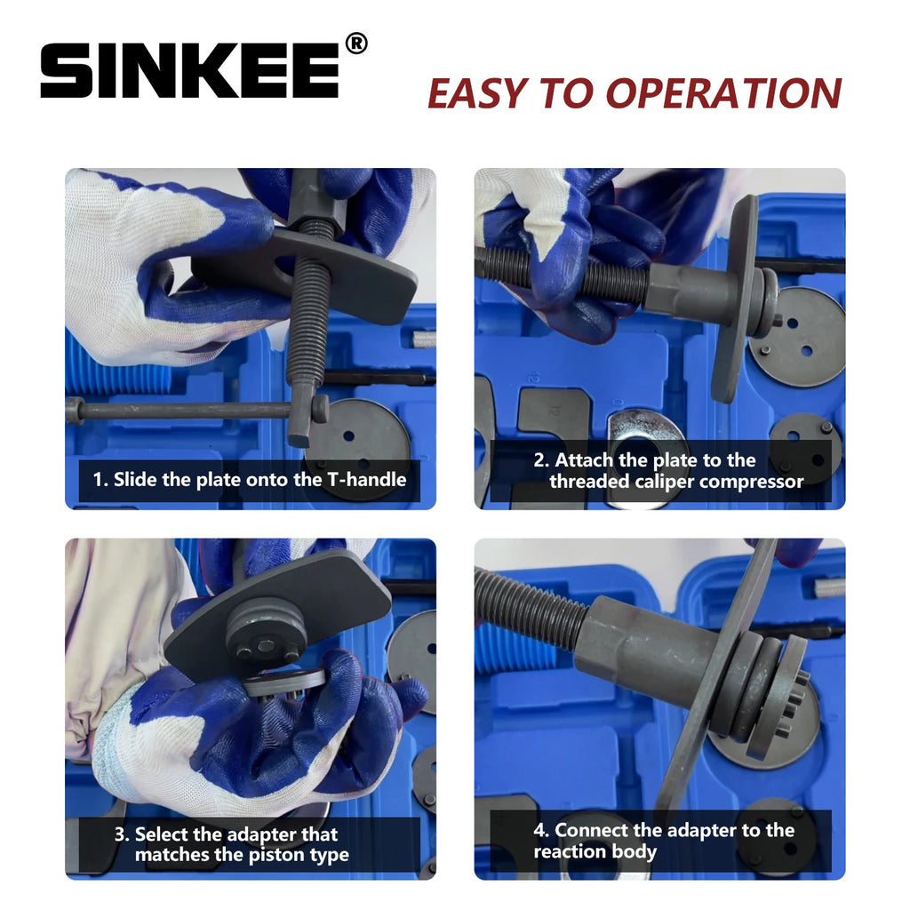 24-Delige Universele Remklauw Compressor Tool Set - Complete Auto Schijfrem Service Kit voor Alle Merken