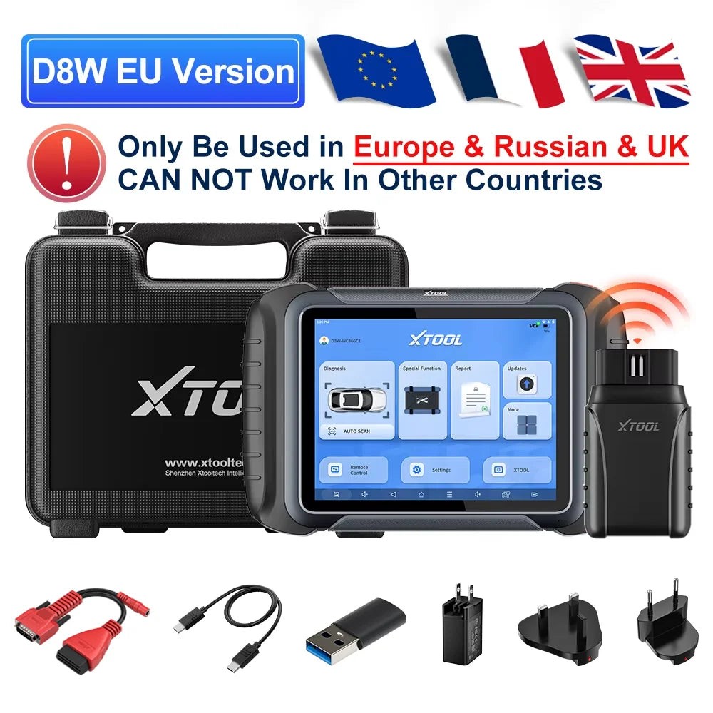XTOOL D8W/D8S Bluetooth Auto Diagnostic Scanner - Bidirectioneel ECU Codering 42+ Resets CANFD DOIP met FCA Topologie - CarProTools.EU - shop for all car tools / workshop tools