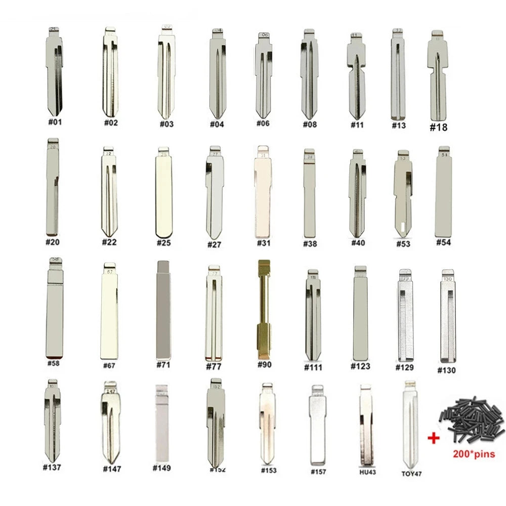 175 Stuks Auto Sleutel Blank Set voor KD900 KD-X2 VVDI - Complete Transponder Key Blade Collection Renault Toyota BMW VW Audi PSA