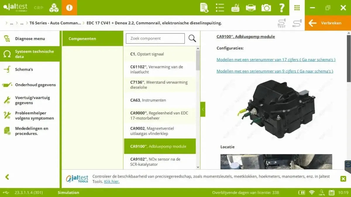 Jaltest AGV (Agricultural) Uitleesapparaat