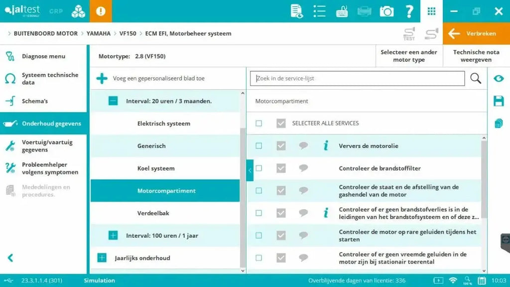 Jaltest Marine (Buitenboord) Uitleesapparaat